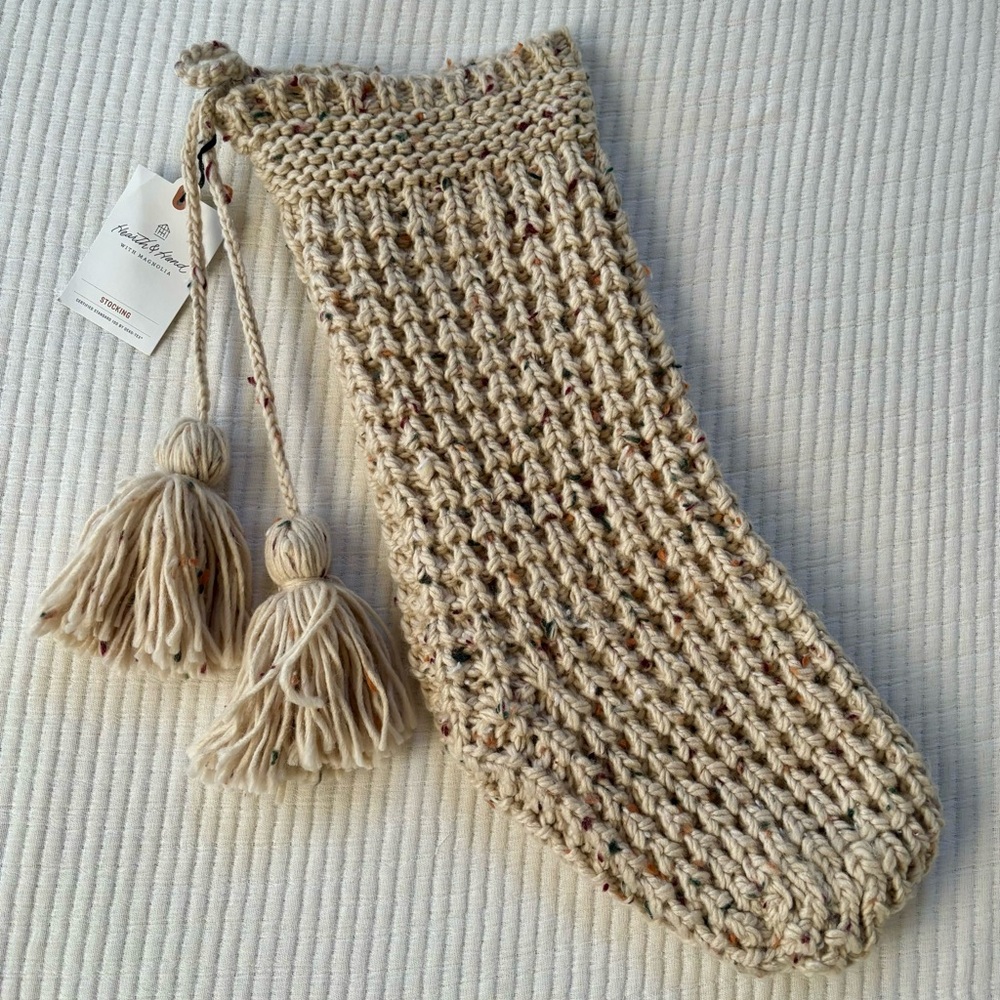 Hearth & Hand with Magnolia Confetti Fleck Waffle Knit Christmas Stocking NWT